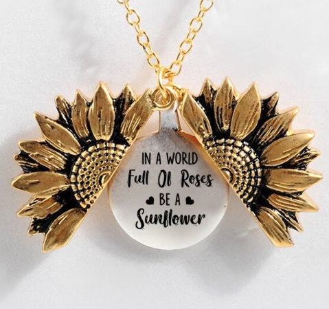 Sunflower Double-layer Lettering Necklace